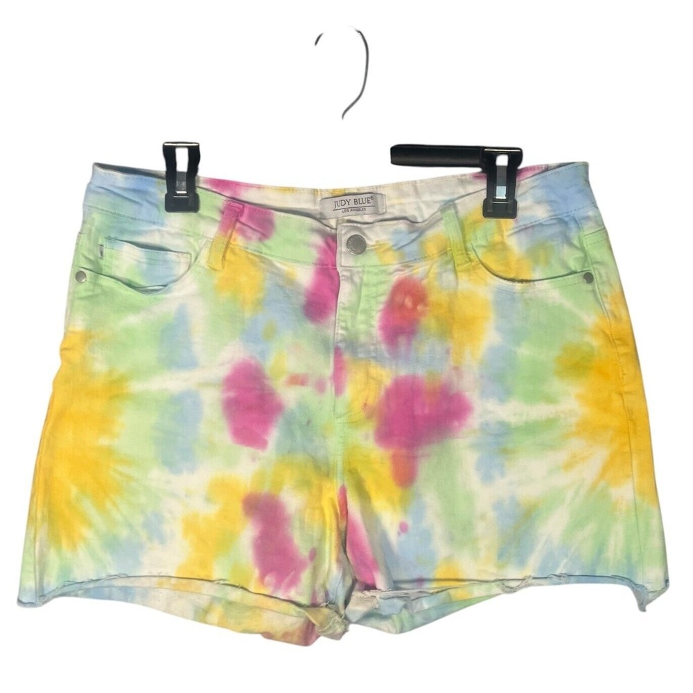 Judy‎ Blue Women's Tie Dye Cut Off Shorts XL Waist 34" Inseam 4.5"